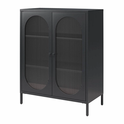 Luna Short 2 Door Accent Cabinet With Fluted Glass - Mr. Kate 4 Luna Short 2 Door Accent Cabinet With Fluted Glass - Mr. Kate - Image 4