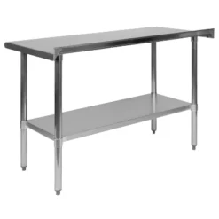 Emma And Oliver Stainless Steel 18 Gauge Prep And Work Table With Backsplash And Shelf, NSF 14 Emma And Oliver Stainless Steel 18 Gauge Prep And Work Table With Backsplash And Shelf, NSF -Baxton Studio Sale Shop GUEST d276c8a9 62d2 4f22 9281 8addcb8520d6