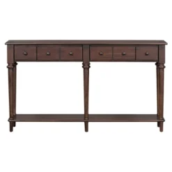 59.8"W Retro Console Table With 4 Drawers And Open Shelf, Perfect For Entryways, Living Room And Hallways - ModernLuxe 20 59.8"W Retro Console Table With 4 Drawers And Open Shelf, Perfect For Entryways, Living Room And Hallways - ModernLuxe -Baxton Studio Sale Shop GUEST d35bb3bc a156 4f34 9648 b281d4bd45d5