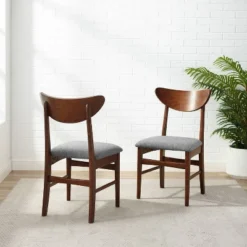 Set Of 2 Landon Wood Dining Chairs With Upholstered Seat - Crosley 16 Set Of 2 Landon Wood Dining Chairs With Upholstered Seat - Crosley -Baxton Studio Sale Shop GUEST d38d7896 0a76 4245 838f 302ebb6718af