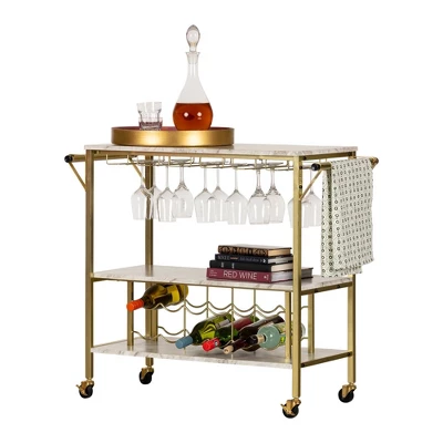 Maliza Bar Cart With Wine Bottle Storage And Wine Glass Rack - South Shore 8 Maliza Bar Cart With Wine Bottle Storage And Wine Glass Rack - South Shore - Image 8