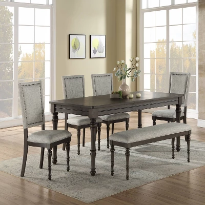 19" Linnett Bench Gray - Steve Silver Co. 1 19" Linnett Bench Gray - Steve Silver Co.