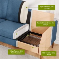 Dyonery 88" Loveseat Sofa, Comfy Couches For Living Room, Modern Oversized Love Seat Sofa, Large Couches For Bedroom Office -Baxton Studio Sale Shop GUEST d418d6a6 713a 4f7e aa48 9214f0bf7e98