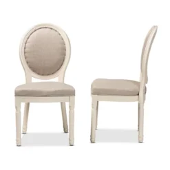 Set Of 2 Louis Fabric Upholstered Dining Chairs With Nailhead Trim - Baxton Studio -Baxton Studio Sale Shop GUEST d4217473 f56b 4b3c 96d9 b1f64e6c6b4c