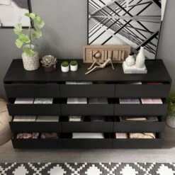 Famapy Modern 12-Drawers Dresser Sleek Chest Of Drawers
