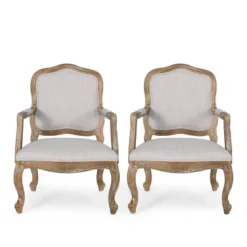 Set Of 2 Andrea French Country Wood Upholstered Dining Armchairs - Christopher Knight Home -Baxton Studio Sale Shop GUEST d4649144 09f1 4a47 ba43 8bf70dd3cebc