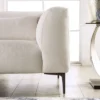HOMES: Inside + Out Plumeria L Shaped Sectional Left Chaise With Feather Blend Cushions Linen White