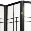 6 Ft. Tall Eudes Shoji Screen - Black (4 Panels)