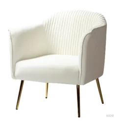 Velvet Barrel Chair With Goden Base Contemporary And Classic Velvet Accent Chair For Living Room | Karat Home -Baxton Studio Sale Shop GUEST d4bd2936 3601 46f4 af67 1c8ff0cacbdb