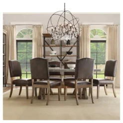 Set Of 2 Cobble Hill Nailhead Accent Dining Chair Wood Marbled Chocolate - Inspire Q: Rubberwood Frame, Bonded Leather -Baxton Studio Sale Shop GUEST d4bfafd1 30f5 4355 8c14 830dad5e9a40