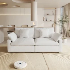 83" Cloud Couch Modular Sectional Sofa Couch,Down Filled Sectional For Living Room,Love Seat Sofas,Convertible Couch,Covers Washable&Replaceable -Baxton Studio Sale Shop GUEST d4f24bcc 65f5 494e a8ac 2ed36939ab8d