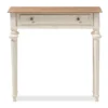Marquetterie French Provincial Style Weathered Oak Wash And Distressed Wood Finish Two - Tone Console Table - White - Baxton Studio