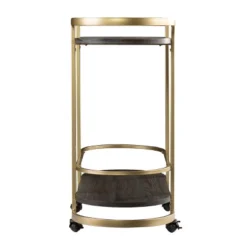 Lyflon Rolling Bar Cart Black/Gold - Aiden Lane -Baxton Studio Sale Shop GUEST d5372f31 aba7 4c53 bd75 d2dcd76e2fe2