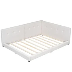 Queen/Full Size Platform Bed Frame, Upholstered Floor Bed Daybed With USB Ports -ModernLuxe -Baxton Studio Sale Shop GUEST d58bae21 e920 4140 a544 58ea5fa1c4fb