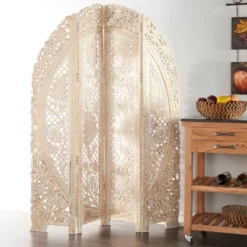 Eclectic Wood Room Divider Screen White - Olivia & May -Baxton Studio Sale Shop GUEST d5cf2277 0b61 4db2 9d48 2a4fbaf1d074