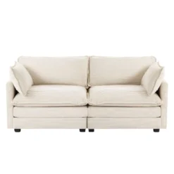 Hyleory 78'' Upholstered Corduroy Reception Loveseat -Baxton Studio Sale Shop GUEST d6075170 098d 4ded bee8 c6f1dea663b4