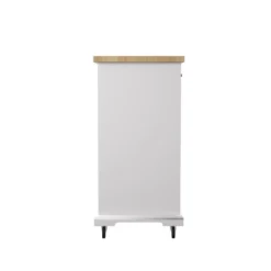 Datto Rolling Kitchen Island With Storage White/Natural - Aiden Lane -Baxton Studio Sale Shop GUEST d61f23be 3214 4ecd a3ef 0ab95a239da0