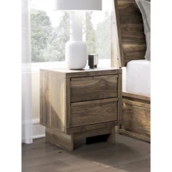 Signature Design By Ashley Zadilyn Two Drawer Night Stand With Wireless Charging, Brown