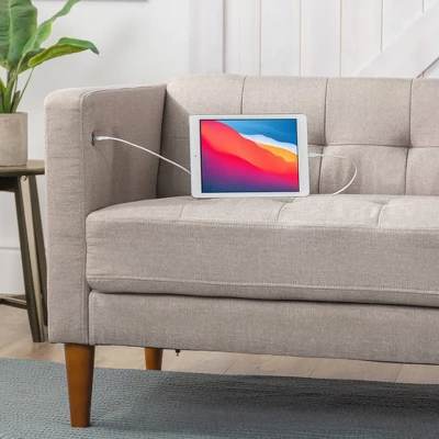 73" Pascal Sofa With USB Oatmeal - Zinus 1 73" Pascal Sofa With USB Oatmeal - Zinus