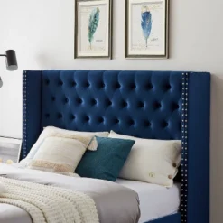Button-Tufted Platform Bed With One Nightstand - ModernLuxe 16 Button-Tufted Platform Bed With One Nightstand - ModernLuxe -Baxton Studio Sale Shop GUEST d6e4620a 369f 4e00 8a87 c0052d306e47