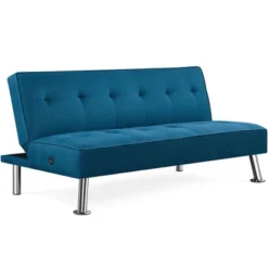 Yaheetech Modern Fabric Convertible Futon Sofa Bed With USB Ports -Baxton Studio Sale Shop GUEST d70b4c77 487d 4d93 96fc 169dda4637db