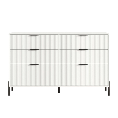 Festivo 3pc Modern Elegance 3 Drawer Nightstands And 6 Drawer Dresser Set Off-White 3 Festivo 3pc Modern Elegance 3 Drawer Nightstands And 6 Drawer Dresser Set Off-White - Image 3