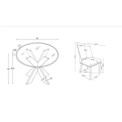 5pc Axbridge Dining Set - Powell -Baxton Studio Sale Shop GUEST d74b0a9f 2f83 4692 8862 e2fab0ae4be3