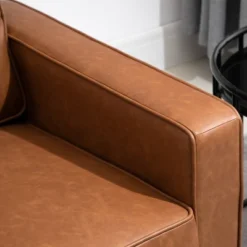 HOMCOM 51" Wide Loveseat With Armrest, 2-Seater Tufted PU Leather Double Sofa -Baxton Studio Sale Shop GUEST d75e7021 8f4e 4749 8dbc f6e47f92044e