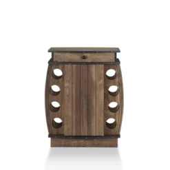 Bundti Mini Bar With 8 Slot Wine Bottle Rack Reclaimed Oak - MiBasics -Baxton Studio Sale Shop GUEST d7678059 f969 461e 9afc 1cbef0863393