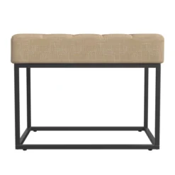 HomePop Theodore Small Ottoman -Baxton Studio Sale Shop GUEST d837d126 fd3d 4285 9db6 7b5c6f2d3bc1