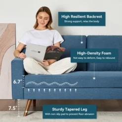 Vipbear 65.4" Loveseat Sofa,Comfy Love Seat Couches For Living Room,Mid Century Modern Small Couch For Bedroom Office With Spring Cushion -Baxton Studio Sale Shop GUEST d881d706 1b44 4543 b31d 520536a1aeea