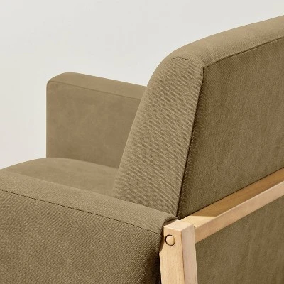 Canvas Upholstered Accent Arm Chair - Khaki - Hearth & Hand™ With Magnolia 4 Canvas Upholstered Accent Arm Chair - Khaki - Hearth & Hand™ With Magnolia - Image 4