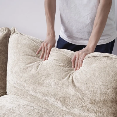 WJShome Velvet Modular Sectional Sofa With Chaise,111" Modern L-Shaped Couch For Living Room With Removable Cushions And 8" High Metal Legs 6 WJShome Velvet Modular Sectional Sofa With Chaise,111" Modern L-Shaped Couch For Living Room With Removable Cushions And 8" High Metal Legs - Image 6