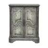 Operose Ville 2 Door Wine Cabinet With White Door Insets Distressed Gray Blue - Treasure Trove Accents