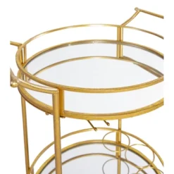 Round Metal Bar Cart Gold - Linon -Baxton Studio Sale Shop GUEST d9a3170c 5b19 4828 a073 1ccdd6c2d74f