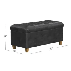 Ainsley Button Tufted Storage Bench Faux Leather - HomePop -Baxton Studio Sale Shop GUEST d9b437ef abdb 4c51 8365 b9851486f2f6