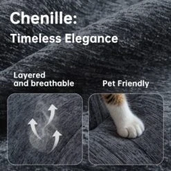 91.5"Chenille Deep Seat Sofa Couch With 2 Throw Pillows-Morden Fort -Baxton Studio Sale Shop GUEST d9ea5ed1 16c5 4006 8b1a 3d665e71fd55