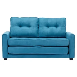 59.4" Upholstered Loveseat Sofa Couch, Pull-Out Sofa Bed With Side Pocket-ModernLuxe -Baxton Studio Sale Shop GUEST da27feaf f311 4e8f aa94 7749f3fc871d