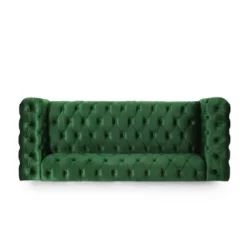 Sagewood Contemporary Velvet Tufted 3 Seater Sofa Emerald/Espresso - Christopher Knight Home 12 Sagewood Contemporary Velvet Tufted 3 Seater Sofa Emerald/Espresso - Christopher Knight Home -Baxton Studio Sale Shop GUEST da7d69f2 8bf2 4b4a bd05 09744fa197e2
