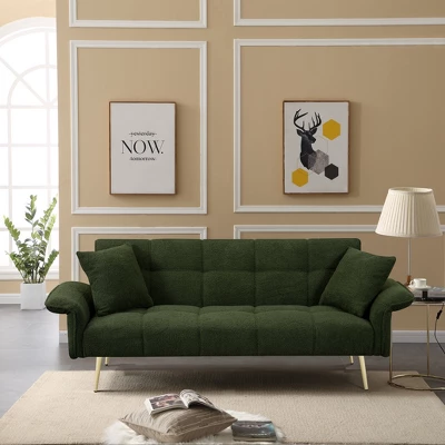 DOMETOUR 70.1 Inch Futon Sofa Bed For Living Room Bedroom, Convertible Sofa Bed Sleeper Loveseat With Armrests And 2 Pillows 11 DOMETOUR 70.1 Inch Futon Sofa Bed For Living Room Bedroom, Convertible Sofa Bed Sleeper Loveseat With Armrests And 2 Pillows - Image 11