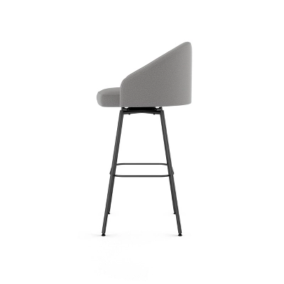 Nelly Swivel Barstool Light Gray/Black - Amisco 1 Nelly Swivel Barstool Light Gray/Black - Amisco