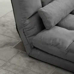 HOMCOM Convertible Floor Sofa Chair, Folding Couch Bed, Guest Chaise Lounge With 2 Pillows, Adjustable Backrest And Headrest -Baxton Studio Sale Shop GUEST db19ed08 552c 4b35 bc6a bedee43aa74e