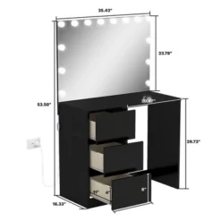 Elvira Lighted Makeup Vanity - Boahaus -Baxton Studio Sale Shop GUEST db5336b0 1a15 4cdf b195 125e62922f22