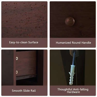 Costway 5 Drawer Dresser Functional Storage Organizer Closet 8 Costway 5 Drawer Dresser Functional Storage Organizer Closet - Image 8