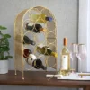 Twine Trellis Wine Rack, Holds 14 Bottles, Gold Countertop Wine Storage, Cast Iron