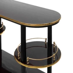 Fabulaxe Modern Display Wooden Console Bar With Tiered Open Shelves, Mini Bar With Wine Storage -Baxton Studio Sale Shop GUEST dbc4b860 8e7c 4f4c 92f7 51007f6ed812