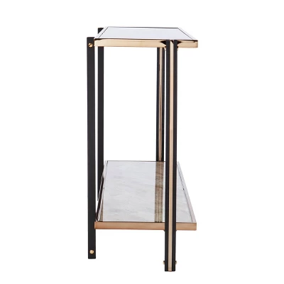Carswaf Console Table With Mirrored Top Champagne - Aiden Lane 2 Carswaf Console Table With Mirrored Top Champagne - Aiden Lane - Image 2
