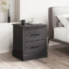 Costway 2 Drawer Nightstand Bedside Table Compact Sofa End Table Dark Grey Oak/Walnut
