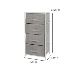 Flash Furniture 4 Drawer Wood Top Cast Iron Frame Vertical Storage Dresser With Easy Pull Fabric Drawers -Baxton Studio Sale Shop GUEST dcb22952 6790 4522 825e 79f00cd5b2e0