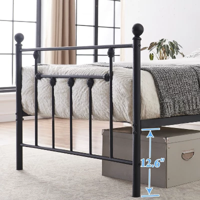 VECELO Twin/Full/Queen Metal Platform Bed Frame With Headboard And Footboard, Industrial Bed Frame, No Box Spring Needed, Storage Space 6 VECELO Twin/Full/Queen Metal Platform Bed Frame With Headboard And Footboard, Industrial Bed Frame, No Box Spring Needed, Storage Space - Image 6